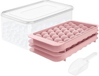 Round Ice Cube Tray for Freezer with Container, Mi