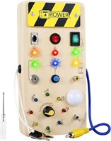 Montessori Busy Board with 8 LED Light Switches LE