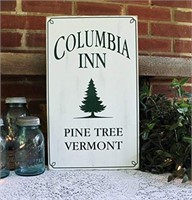 Columbia Inn Christmas Sign Holiday Decor Pine Tre