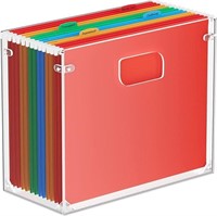 MaxGear File Organizer Box, Acrylic Hanging File F