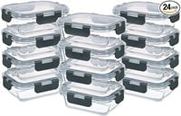 24-Piece Small Glass Food Storage Containers with