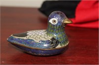 A Chinese Cloisonne Duck Trinket Box