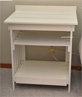 Painted White Side Table with Shelf
