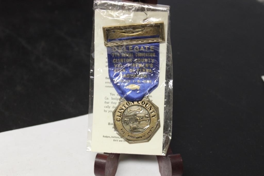 A Clinton County Fireman's Association Medal