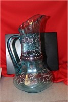 A Moser? Hand Painted Glass Pitcher