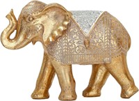 yumiaohe Elephant Statue for Home Decor Gold 9.2IN