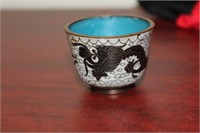 An Antique Chinese Cloisonne Small Dragon Cup