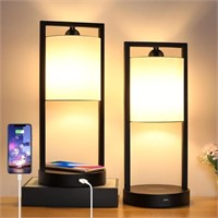 Wireless Charging Touch Control Table Lamps Set of