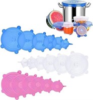 Firsting Silicone Stretch Lids, 18 Pack Reusable