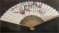 Two vintage asian wall decoration fans