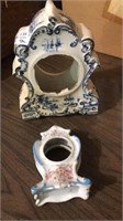 Delft Blue Clock Case & Mini Porcelain clock case