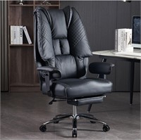 Big and Tall Office Chair 400lbs Wide Seat (Black)