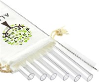 ALINK Reusable Clear Smoothie Straws, 10 in x 10 m