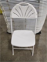 Lot - (50) Plastic Fan-Back Folding Chairs
