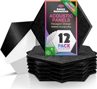 Sonic Acoustics Self-adhesive 12 Pack Hexagon Acou