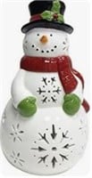 LiHome Snowman Decorations - LED Ceramic Snowman C