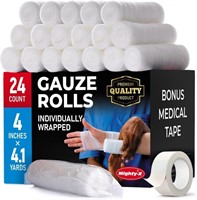 Premium Gauze Roll 24 Pack 4" x 14ft Gauze Wrap +