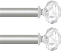 TVWOO 2 Pack Silver Curtain Rods 22  Inch,1 Inch C