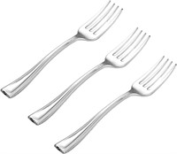 WDF 300 Pieces Silver Plastic Mini Forks 4 Inches