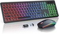 Wireless Keyboard and Mouse Combo - RGB Backlit,