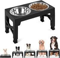 Elevated Dog Bowls with 5 Adjustable Heights, Fold