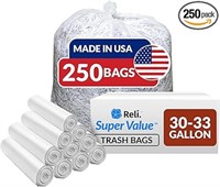 Reli. 30-33 Gallon Trash Bags Heavy Duty | 250 Bag