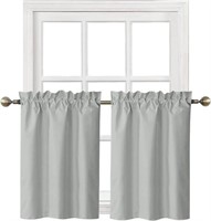 Home Queen Blackout Rod Pocket Tier Curtains for S