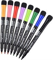 Willingood Magnetic Dry Erase Markers, (8 Pack) Lo