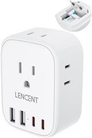 LENCENT Type-C European Travel Plug Adapter with 4