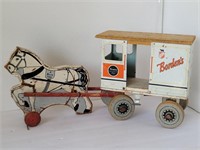 Toy Borden's Milk Wagon Pulled by Wooden Horse