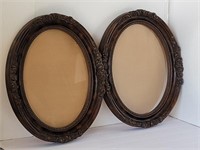 (2) Ornate Wood Oval Picture Frames
