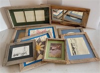 (7) Barn Wood Matted Picture Frames