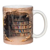 Custom Made 11oz Ceramic Coffee Mug/Cup 3D “Books”