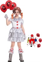 Pennywise Clown Costume for Girls Halloween Scary
