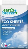 Earth Breeze Laundry Detergent Sheets - 30 Deterge