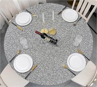 (new)mimdmi Table Cloth,Fitted Round Plastic