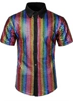 (new) Size:110, Shiny Colorful Checkered Sequin