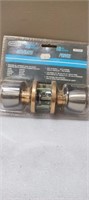 polished brass entry door knob and