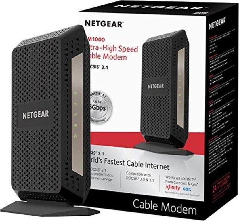 NETGEAR - 32 X 8 DOCSIS 3.1 Cable Modem - Black