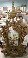 ORNATE FACE NEW HAVEN MANTLE CLOCK - AS FOUND 19"