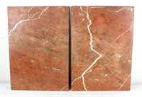 (2) Solid Rojo Marble Stone Slabs 21" x 14 3/4"
