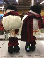 2 crafted snowmen standers. 30in tall