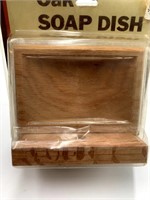 (New) (5" X 4.5") Vintage Solid Oak Wood Soap