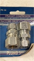 STRAIGHT COMPRESSION FOR 5/8" O.D. (1/2 NOM.)