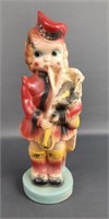 Vintage Chalkware Bagpiper Girl Figurine