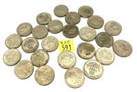x25- British pound coins, -x25 coins, SOLD by the