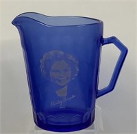 Vintage Blue Shirley Temple Pitcher