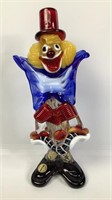 Murano Large Blue Bow Tie Glass Clown