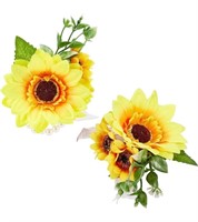 CRASPIRE Sunflower Wrist Corsages for Wedding