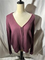 Womens FCT grape wine sz 2X knit zip top